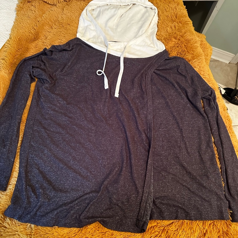 Peace Love World Navy and Cream Hoodie